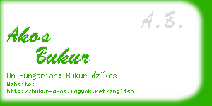 akos bukur business card